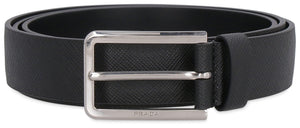 Leather belt with metal buckle-1